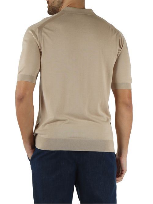 Polo derby in misto cotone Pima e seta HESKIMO | HE1400013/BEIGE